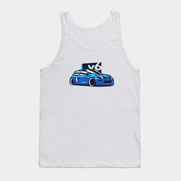 Blue Clio V6 Sport Phase 2 Tank Top by KaroCars